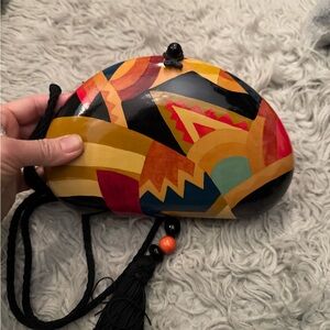 Rafael Sanchez Colorful Geometric Clutch with Tassel